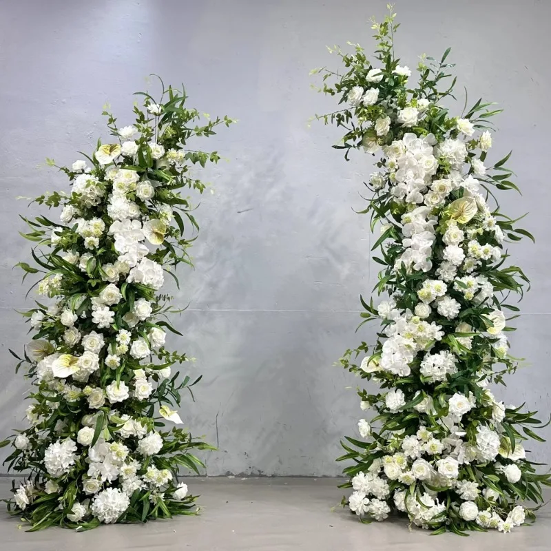 

New Artificial Flower Arch Green Silk Flower Half Flower Arch Backdrop Wedding Party Decoration