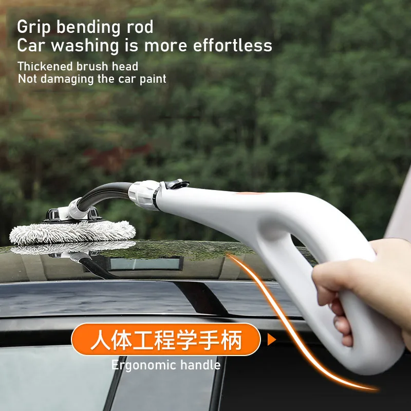 

Outdoor Car Cleaning Tools, Expandable and Detachable Large Handle, Curved Bar, Car Wash Mop, Labor-saving