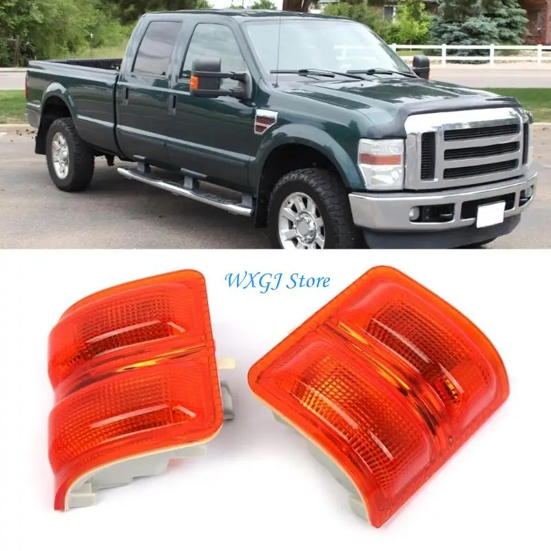 

37JE Left/Right Tow Turn Light Lens Replace 7C3Z13776B 7C3Z13776C Amber Turn Lamp for Super Duty