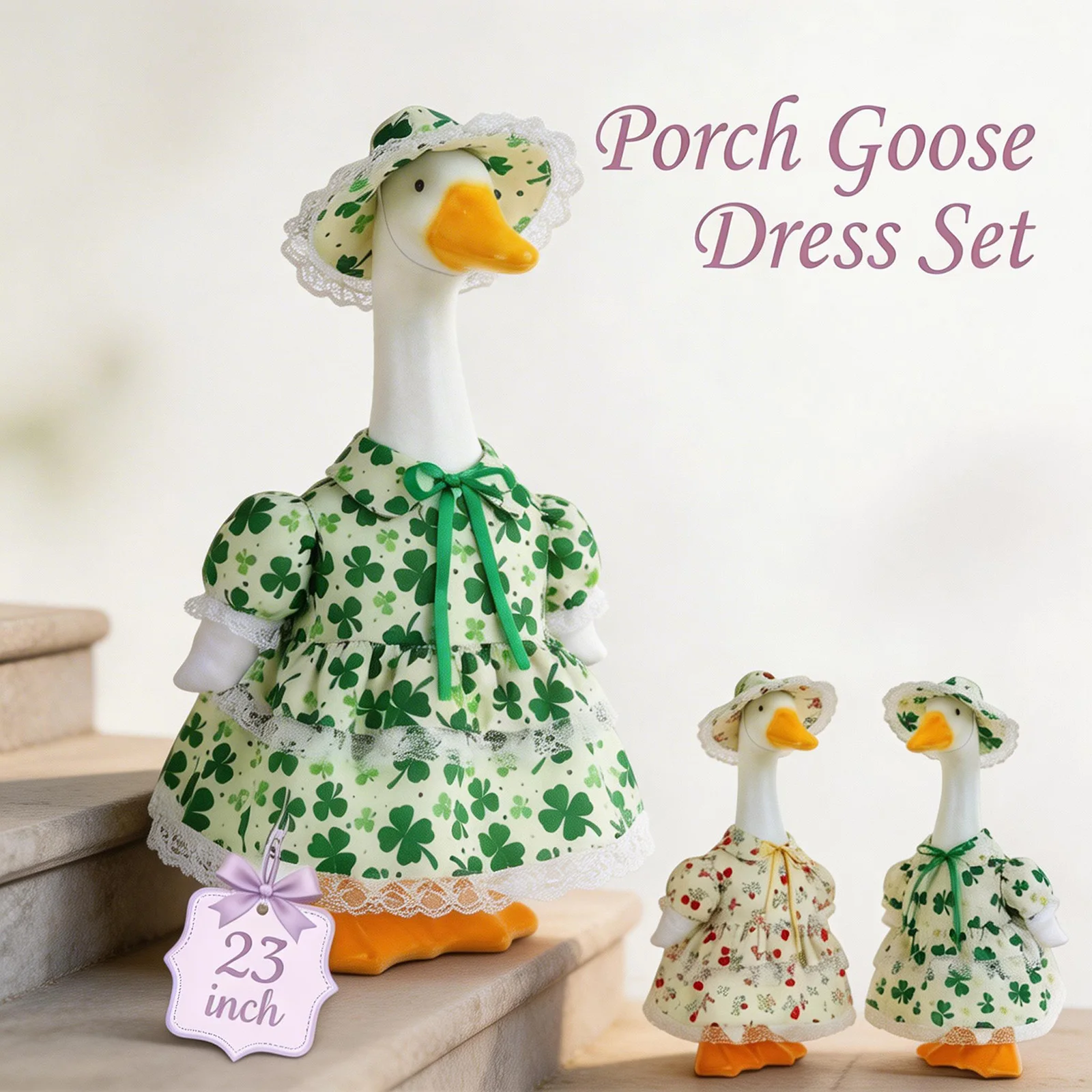 

Весенний и летний костюм для садовой гуси, одежда для уличной гуси, юбка-костюм для статуи гуси, украшение для патио и сада
