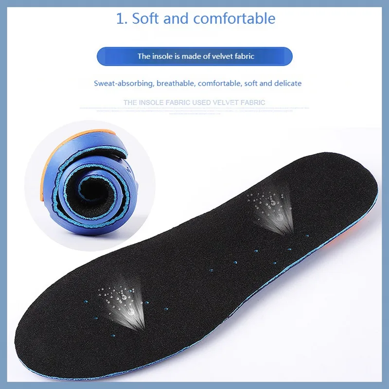 Sports Elastic Memory Silicone Gel Insoles and Shoe Inserts for Women and Men Breathable Shoes Pad