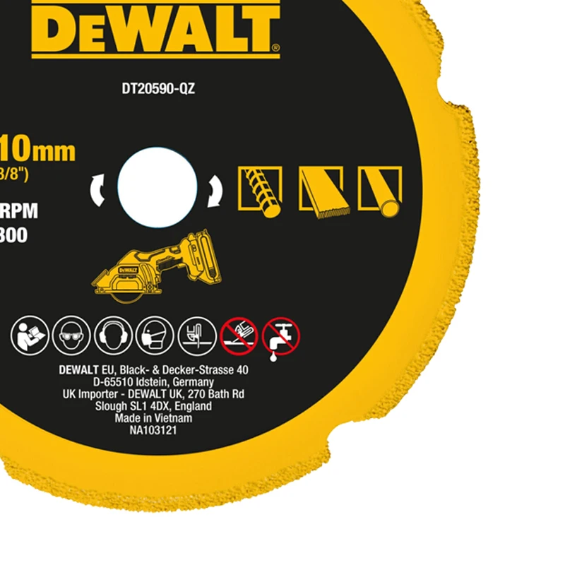 DEWALT DT20590 76 مللي متر × 10 مللي متر عجلة قطع الماس متعددة المواد تقلل الغبار مستقيم قطع شفرة المنشار الحادة