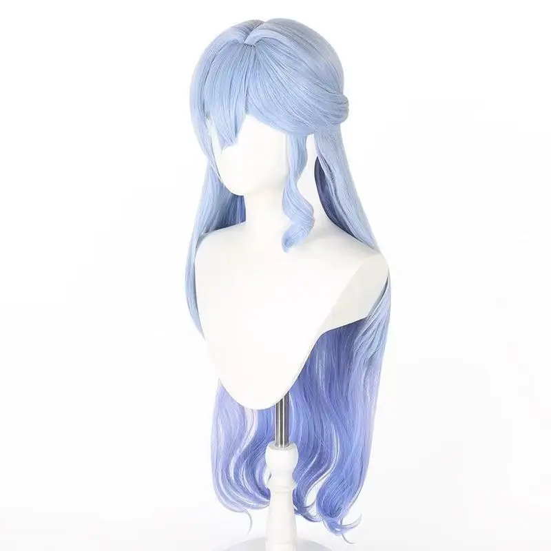 Peluca de videojuego Honkai Star Rail para mujer, cabellera larga ondulada Con degradado azul, Cosplay, espectáculo de Halloween