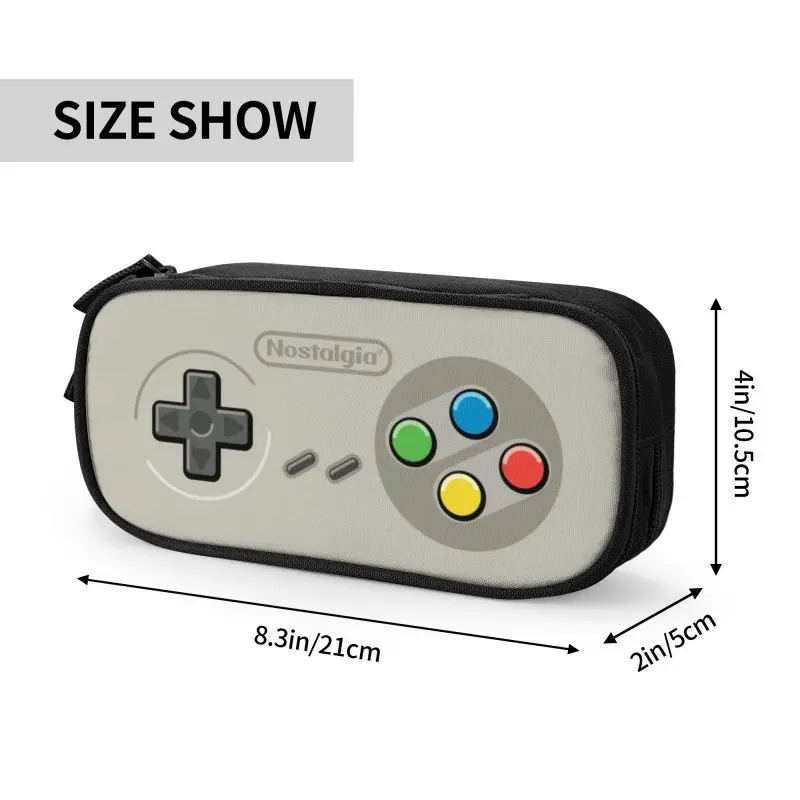 Imagem -04 - Personalizado Retro Game Controller Lápis Cases para Meninos e Meninas Grande Capacidade Video Games Pen Bolsa Papelaria