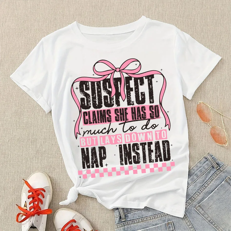 Suspect Claims She Put Her Crazy Away Iron-On Heat Transfer Sticker Decal T-shirts Sweatshirts Bag Clothing Fabric Decor