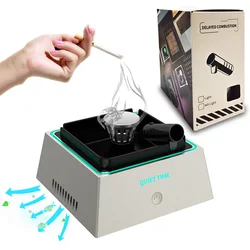 New Air Purifier Ashtray Ashes Collector Smoke Gas Filter Ashtray with Light Negative Ions Filter Sponge Cigarettes Burn Holder