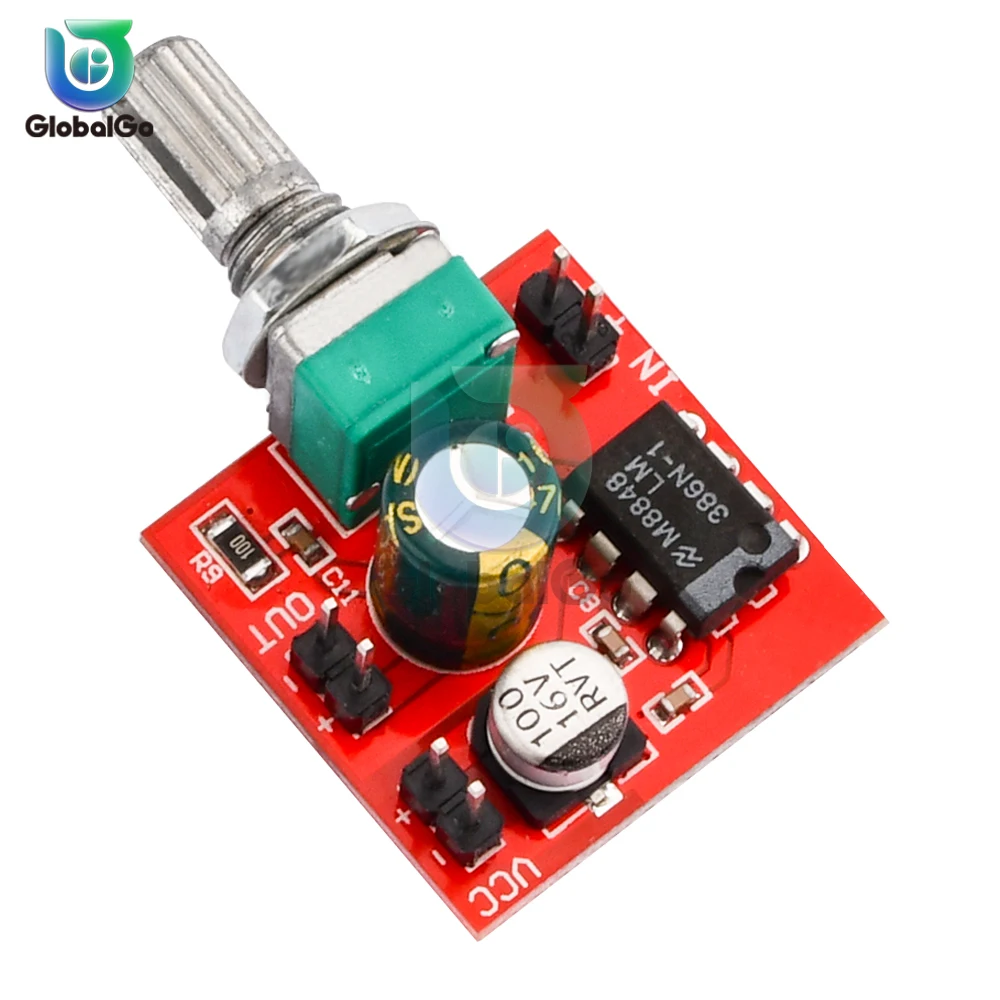 DC4-12V LM386 Electret Microphone Amplifier Board Microphone Pickup Module can Drive Earphones and Small Power Speakers