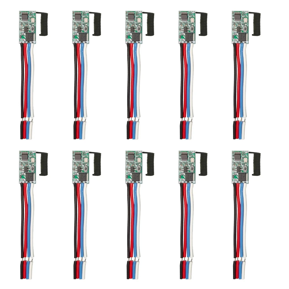 QIACHIP 433 MHz kabelloser Fernbedienungsschalter, Mini-Empfänger mit großer Reichweite, 3,6 V, 12 V, 24 V und 433 MHz-Sender, LED-Fernbedienung