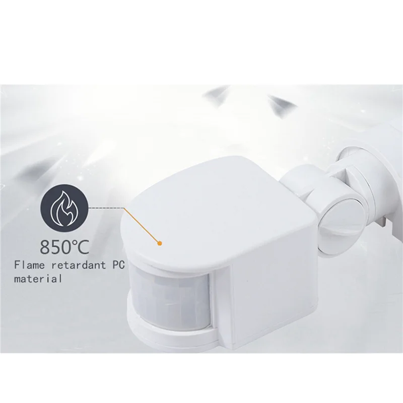 IDUD 5X Инфракрасный датчик движения AC110V-240V Регулируемый сенсорный переключатель для PIR-датчиков движения тела для нескольких сценариев (белый)