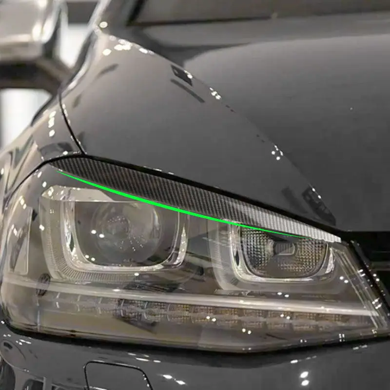 

For VW Golf 7 MK7 GTI GTD GTE R-Line R TDI TSI MPI 2014 2015 2016 2017 2018 2pcs Car ABS Headlights Eyebrow Eyelids Cover Trim