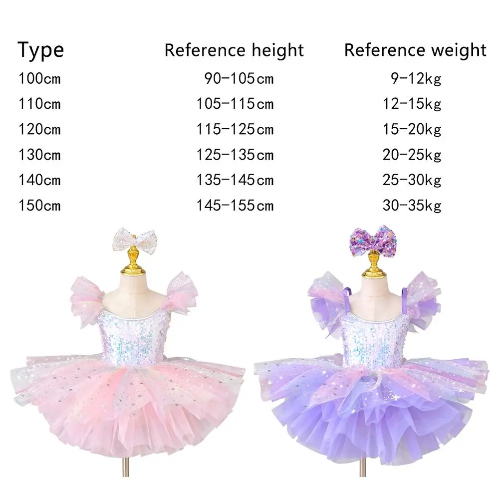 Fashion Sequin Kids Ballet Dress Puffy Party Dress Ballet Tutu Modern Princess Dress Dance