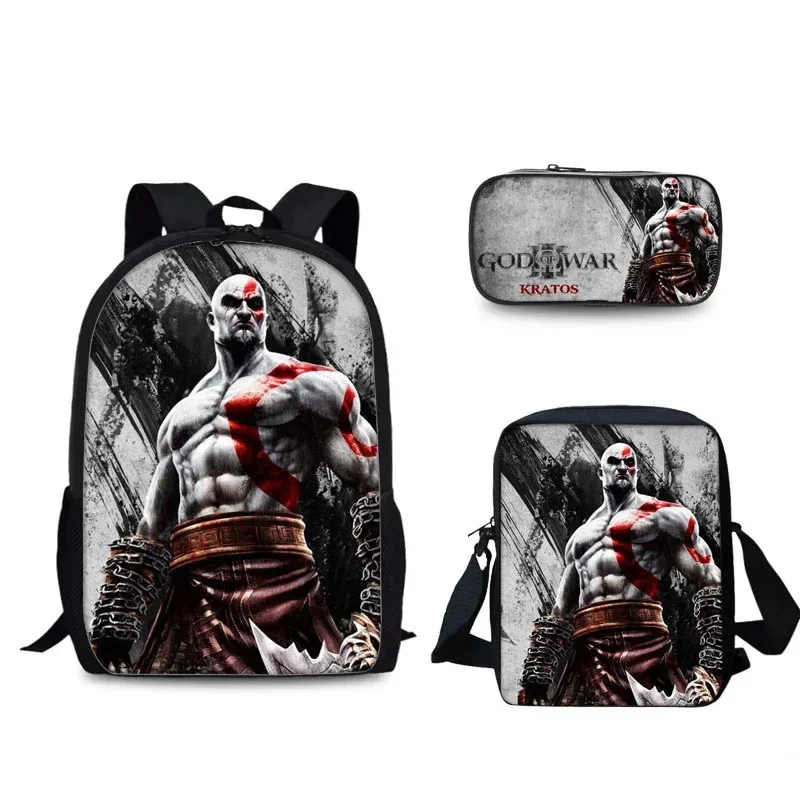 

Школьный рюкзак Game God of War, сумка для обеда, пенал, набор, подарок для детей, студентов