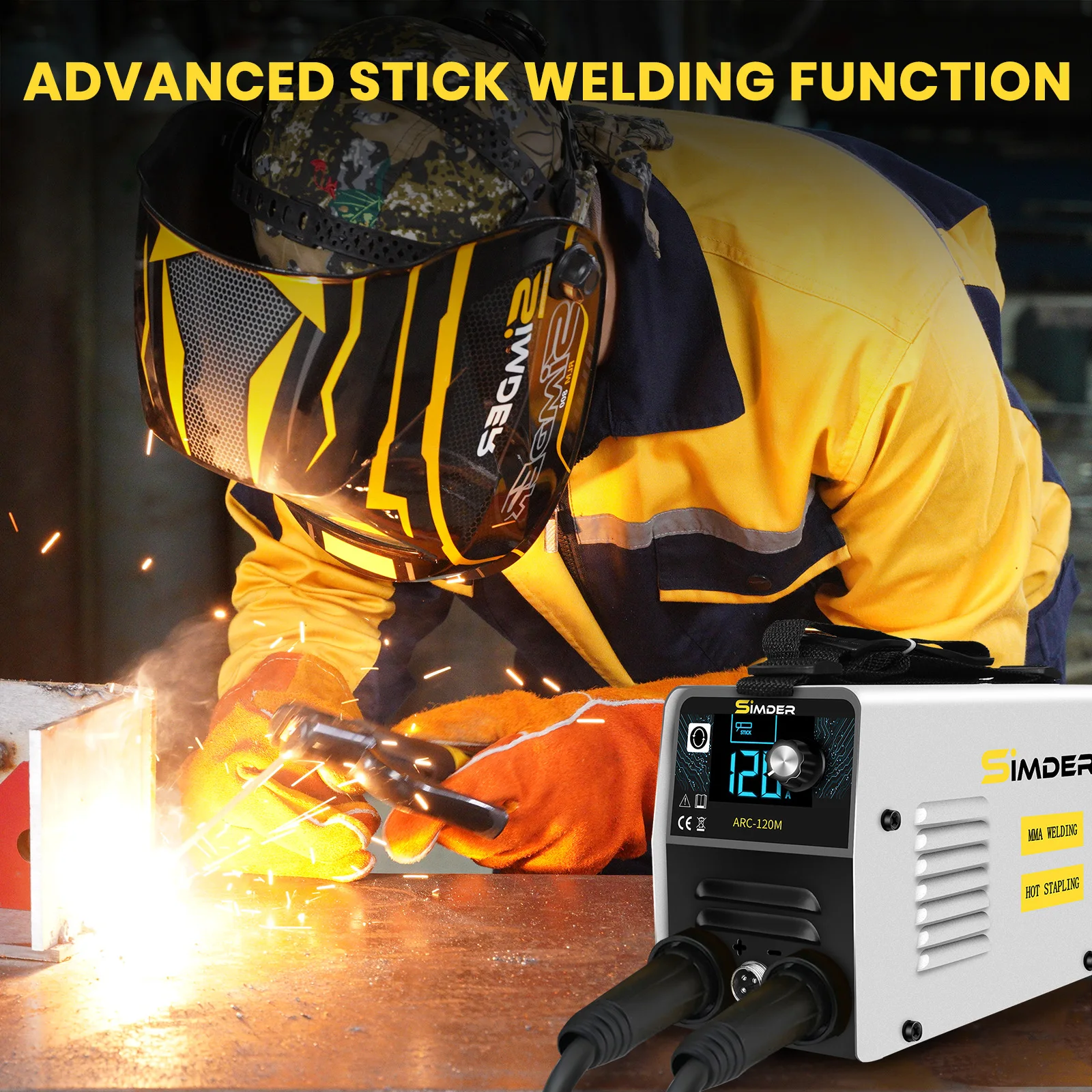 SSIMDER Stick Welder Plastic Welder 2 in 1 Welding Machine ARC-120M 110V MMA ARC Welder Machine dc Inverter Welder with Digital