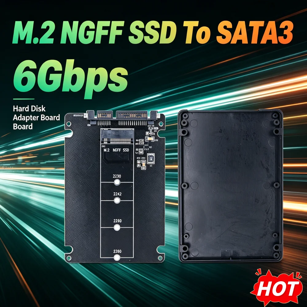 Efficient SATA Adapter Card for M2 NGFF Support SATA3 0 External Interface High Speed Data Transfer Compact Adapter with Shell