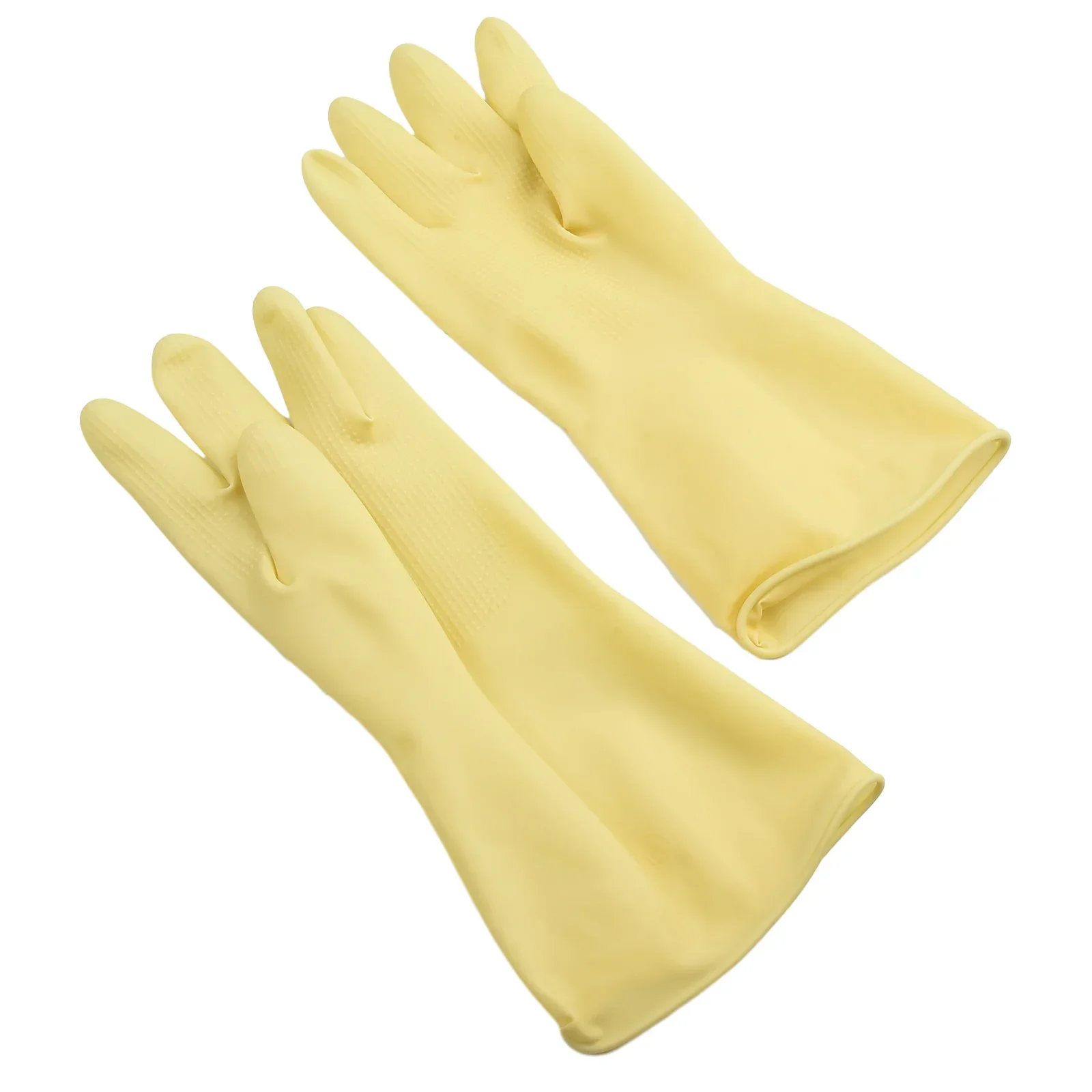 Anti-slip Industrial Gloves Alkali Natural Latex Yellow 32cm/13in Electroplating Industrial Enterprises Printing