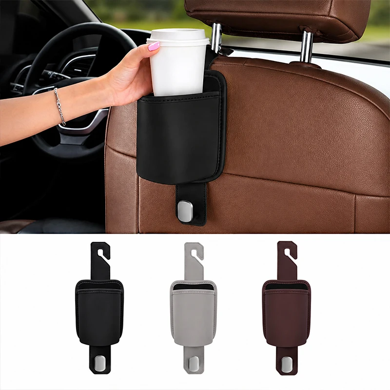Car Seat Back Cup Holder Hook Universal for Back Seat Headrest Hanging Hooks Drink Holder Heavy Goods Support Accessory