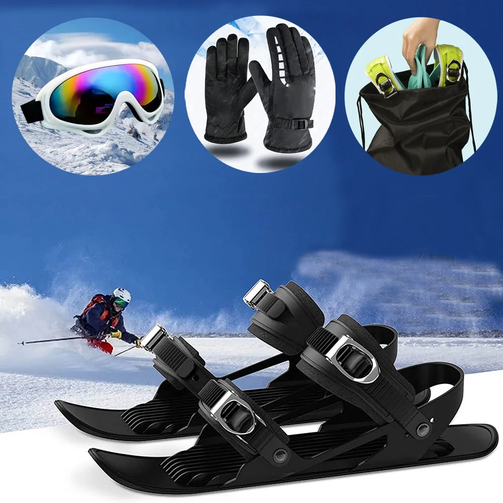 

Outdoor Mountaineering Emergency Snow Mini Short Ski Board, Ski Shoes, Snowboard, Winter Travel Portable Ice Skates, Snow Boots