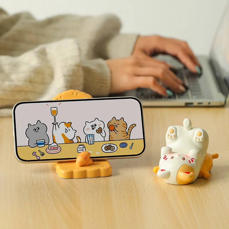 

Creative Cat Basic Phone Holders Decoration Cute Office Desktop Workstation Decoration Phone Holders Decompression And Healing