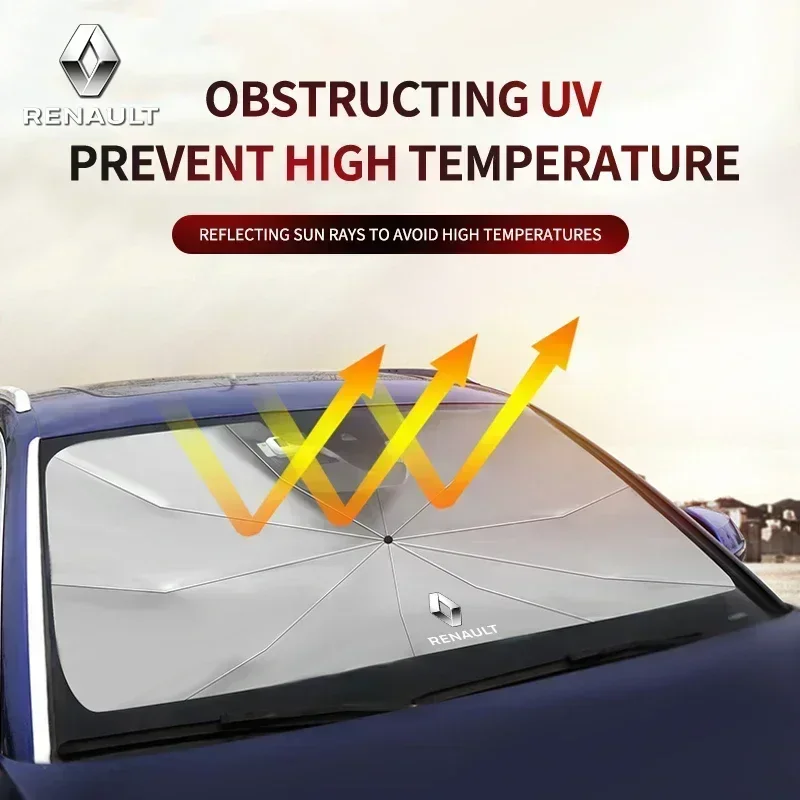 Car Sunshade Umbrella Windshield Folding Front Parasol Umbrella For Renault Koleos Captur Kadjar Megane Clio Scenic Arkana