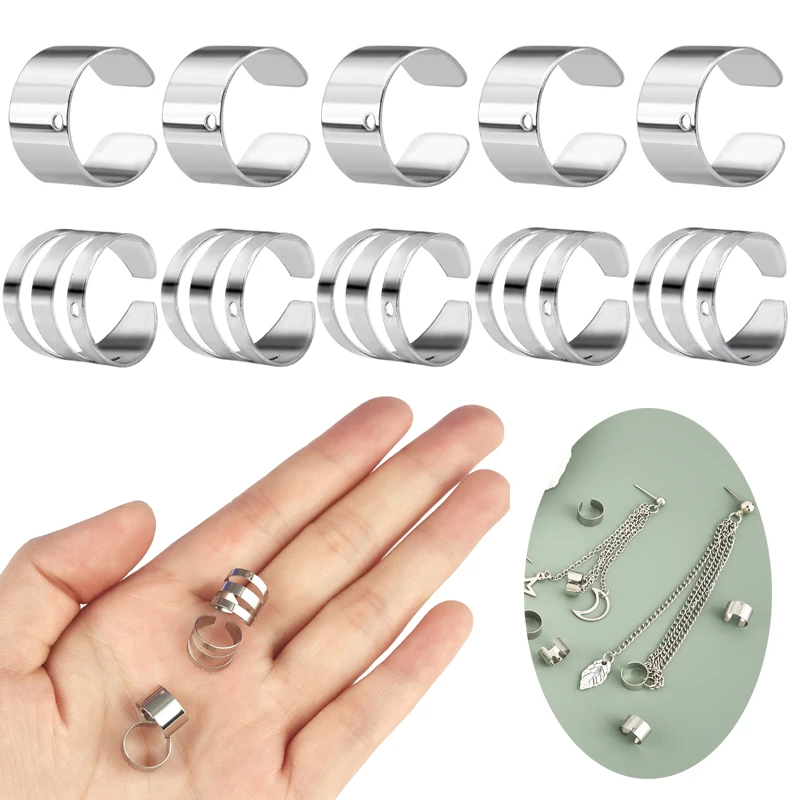 

20pcs/Lot Stainless Steel Ear Bone Clip Smooth Surface Without Ear Hole Ear Clip U-Shaped Ear Clip DIY Jewelry Making Supplies