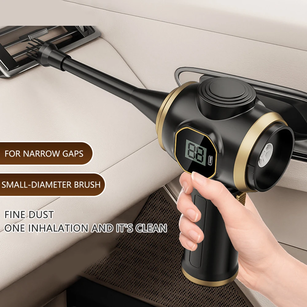 

43000 RPM Car Vacuum Cleaner - Wireless Handheld High Power Suction & Blowing Dust Blower for Home/Vehicle/Desktop Cleaning