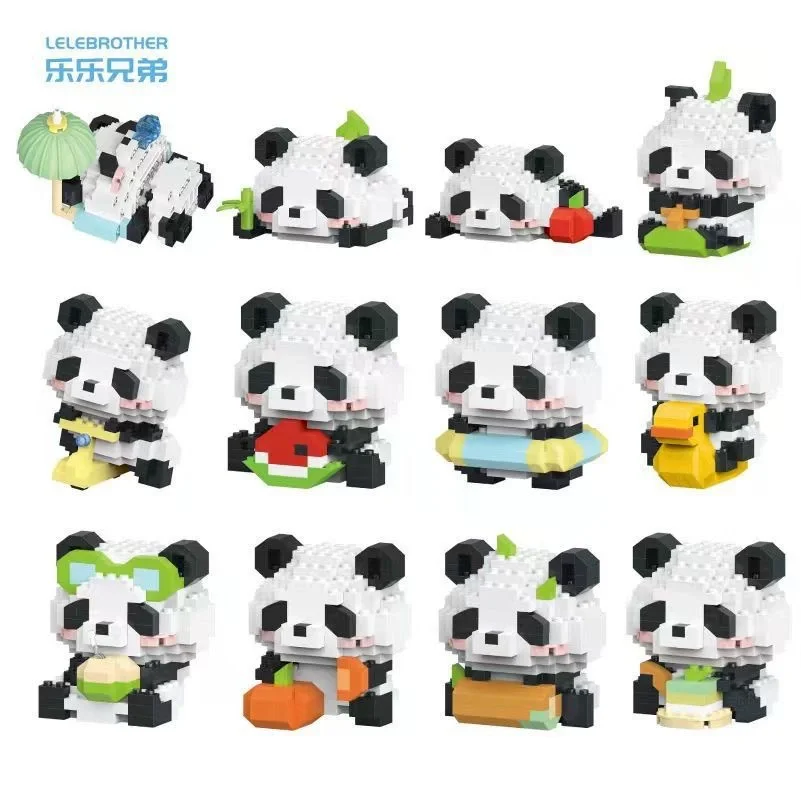 Nouveau Mini mignon Panda Micro blocs de construction 3D diamant modèle Animal brique bricolage ville jouet de construction cadeau d'anniversaire pour enfants