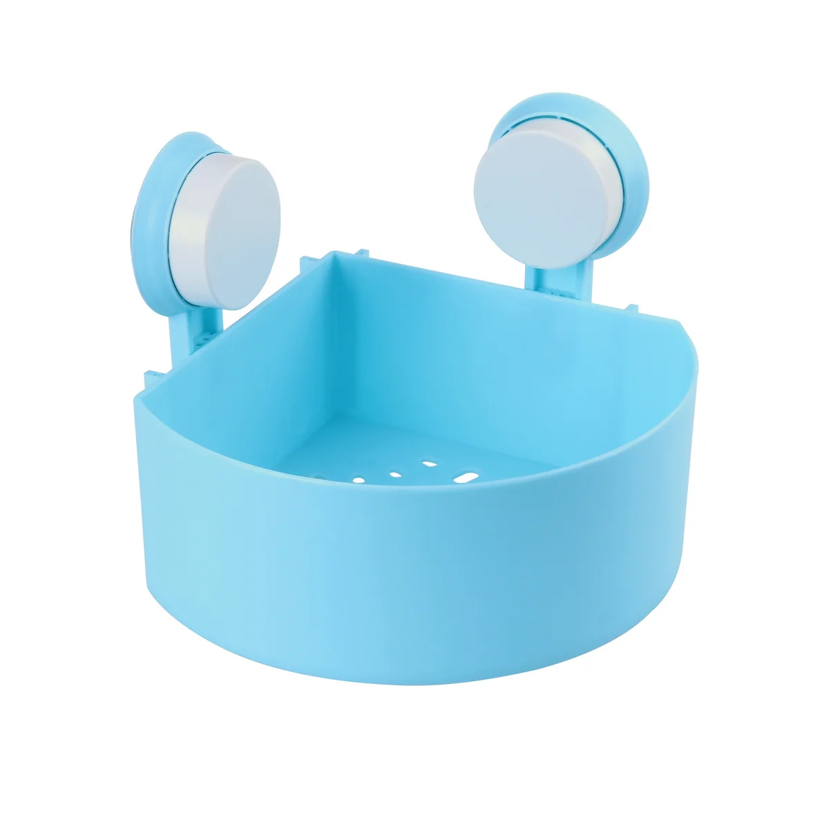 

1pcs Suction Cup Shelf Blue 16.9*16.9*7.4Cm Abs Plastic Bathroom Kitchen Storage Rack Corner Organizer Shower Caddy Suction Cup