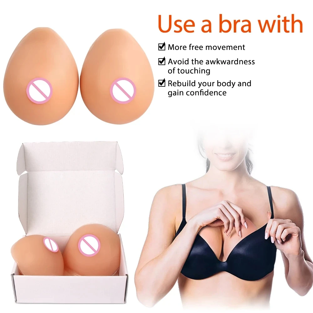Fake Breast Silicone Breast Artificial Prosthesis Chest Simulation Bra Self Adhesive Mastectomy Crossdresser Transgender Cosplay