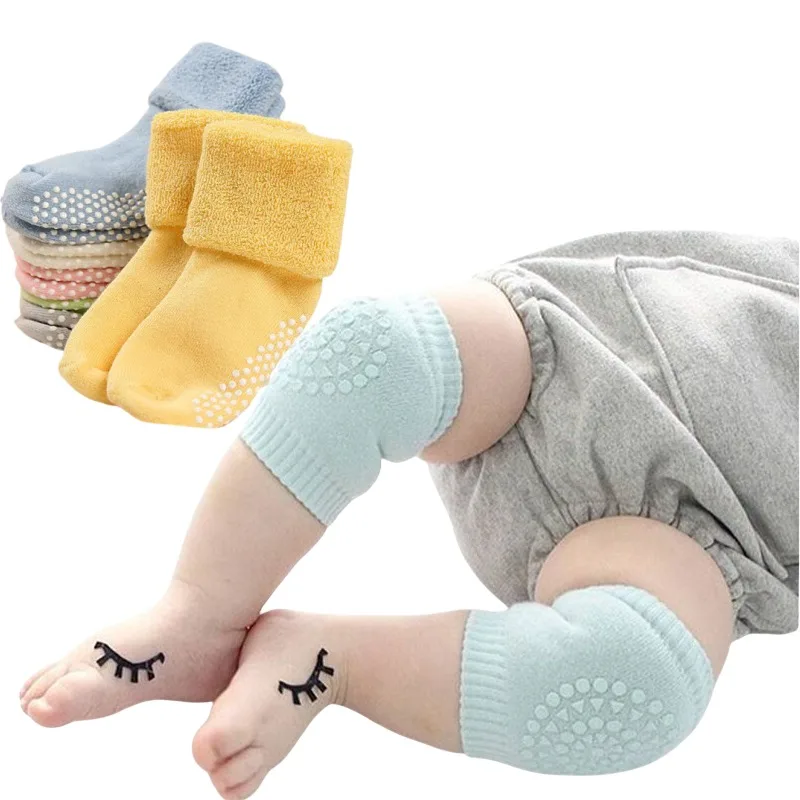 

Cotton Baby Socks and Knee Pad Autumn Winter Thicken Warm Pads Baby Non-slip for Boys Girls 0-3 Year baby safety