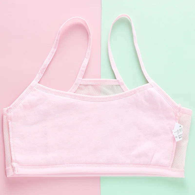 3pc Cotton Girl Sport Brassiere Child Underwear Adolescent Training Bra Breathable Teen Top Student With Thin Padded Cotton Bra view 4