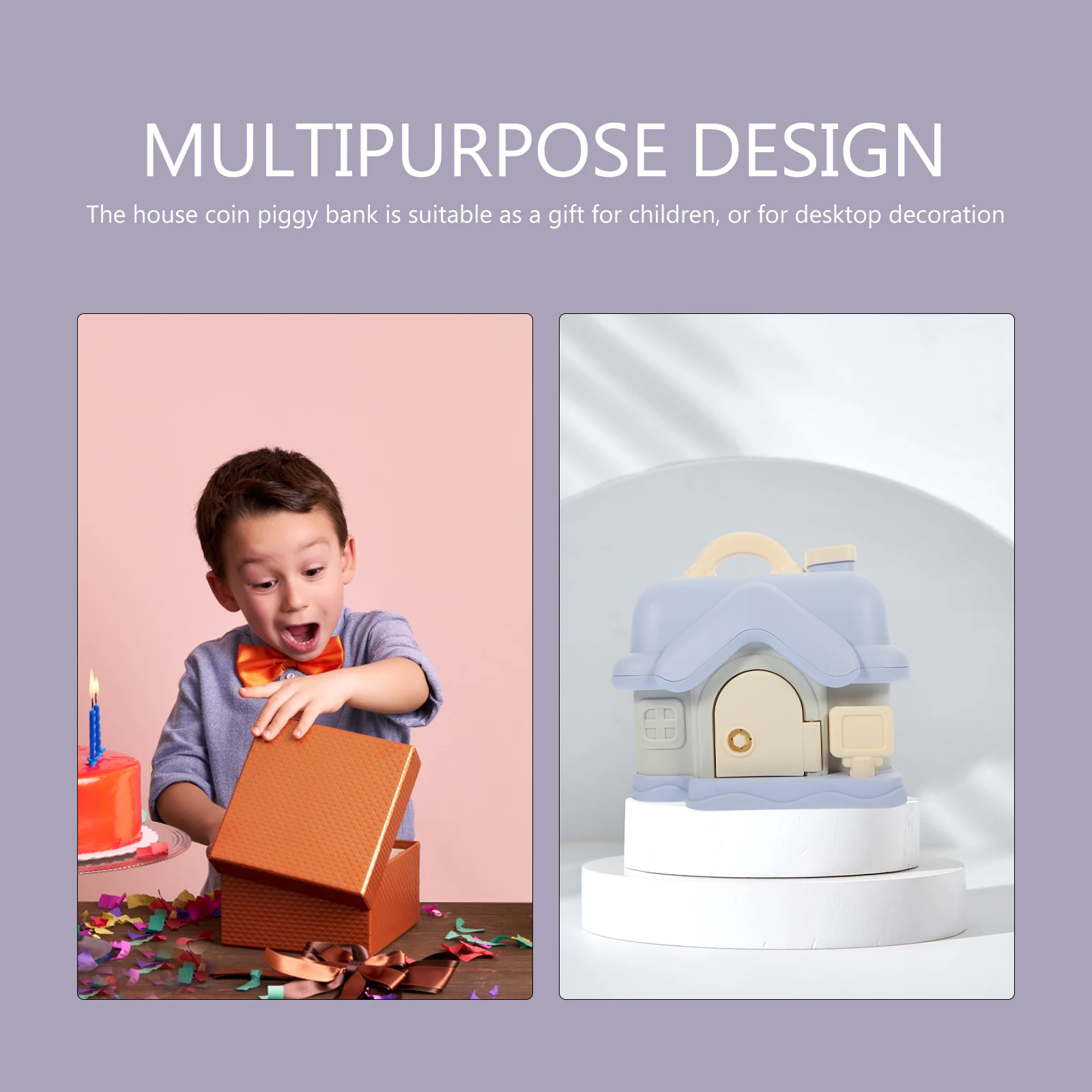 1 conjunto crianças casa forma cofrinho criativo caixa de poupança de moedas frasco de dinheiro de plástico com chave ornamento de mesa grande cofrinho