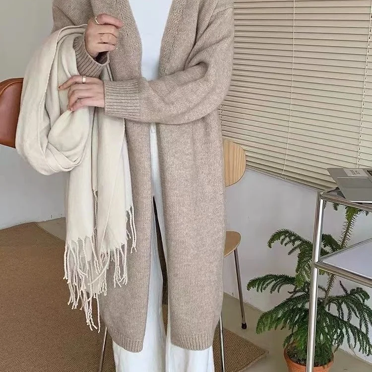 

Женские удлиненные кардиганы в эстетическом французском стиле, осенние, элегантные, с ажурными вырезами, в стиле преппи, со спущенным плечом, с изогнутым узором, вязаные косами, с жемчугом, для офиса (OL)