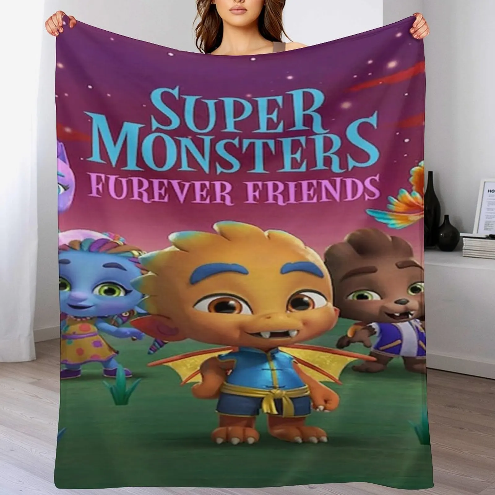 Super Monsters, Super mini monstres Throw Blanket Breathable Lightweight Blanket for Adults Kids