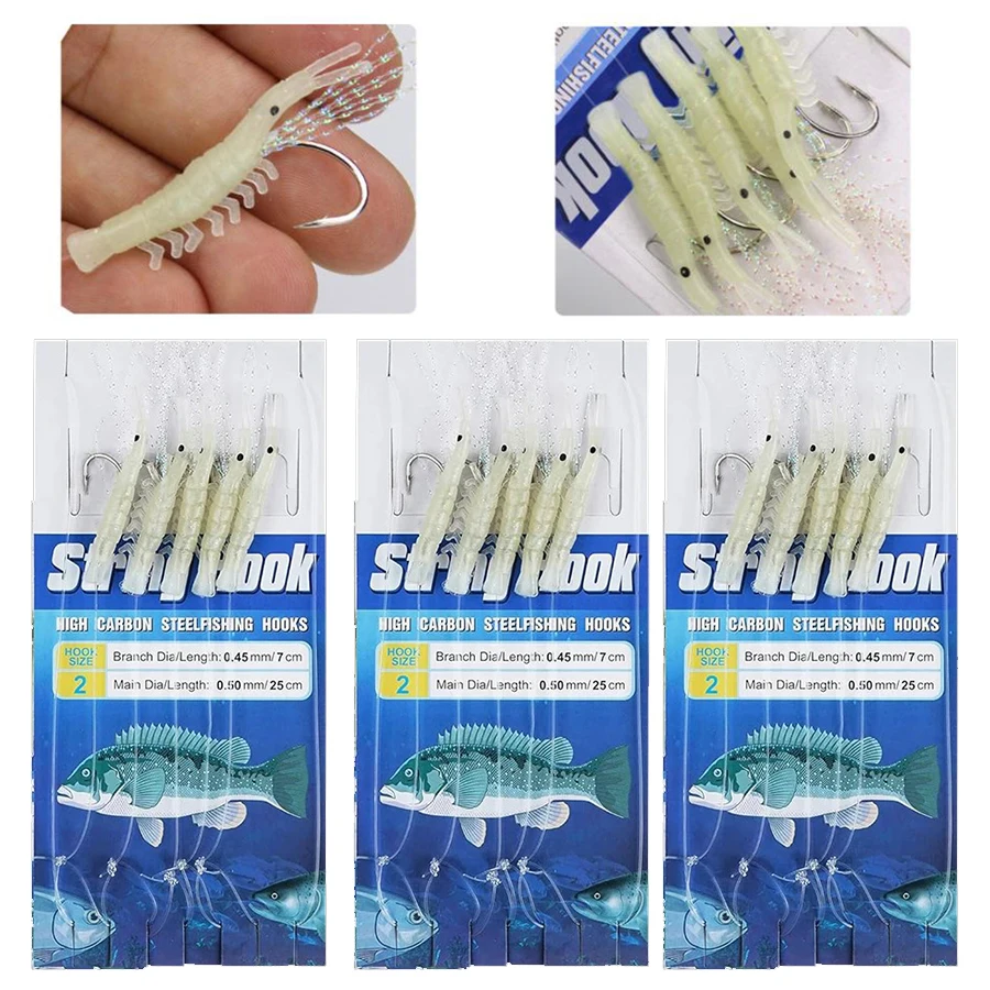 12-pacotes-de-5-ganchos-pacote-luminoso-macio-corda-de-camarao-gancho-isca-de-pesca-sabiki-isca-equipamentos-de-agua-doce-agua-salgada-sabiki-equipamento