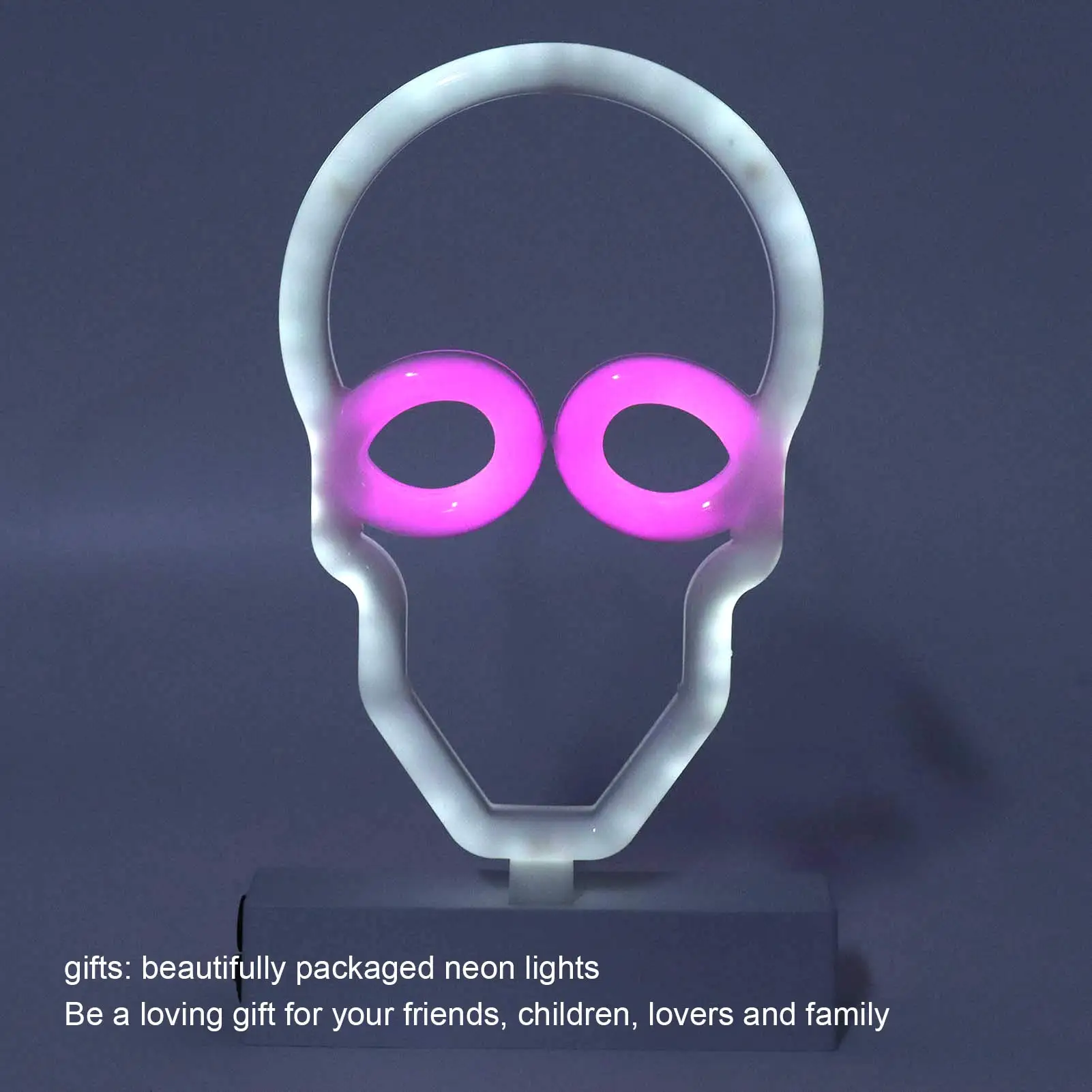 ZK30 Neonschilder Nachtlichter mit Standfuß Totenkopf Neon LED-Licht für Schlafzimmer Bar Wanddekoration