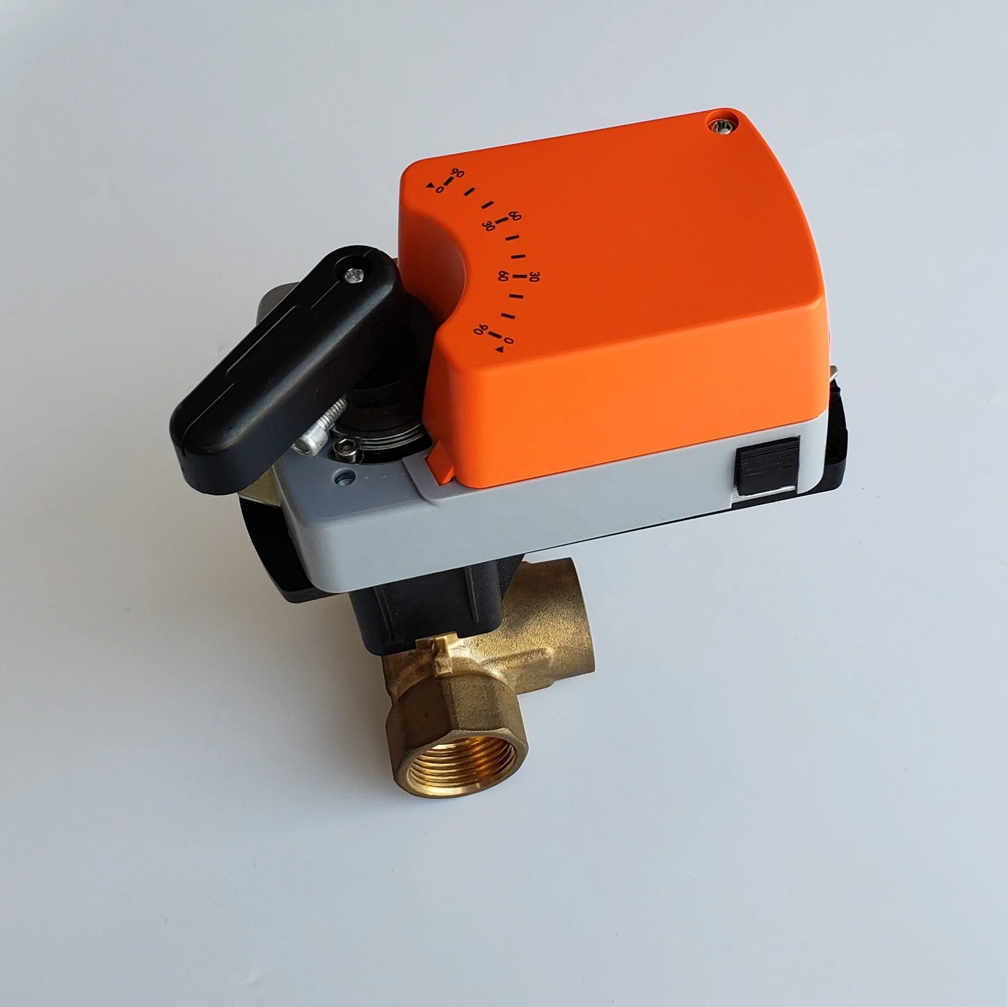 Válvula de água motorizada operada por atuador elétrico do motor de bola DN25 15 PN20 3 maneiras para tratamento de água