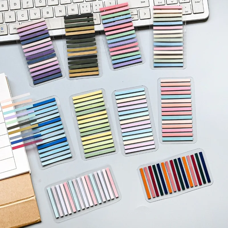 Colorful Strip Writable Sticky Note, Classification Reading Marker Labels for Student Book Message Highlight Stationery Supplies