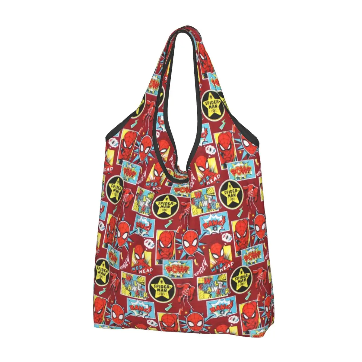 Custom Recycling Action Spider Man Comics Shopping Bag Women Tote Bag Portable Superhero Movie Grocery Shopper Bags