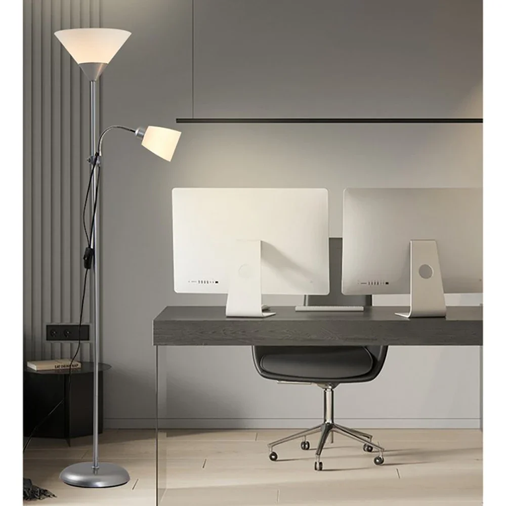 Imagem -04 - Nordic Criativo Duplo Cabeça Led Floor Lamp Ferro Luzes Sala Sofá Quarto Cabeceira Sala de Estudo Luminárias E27