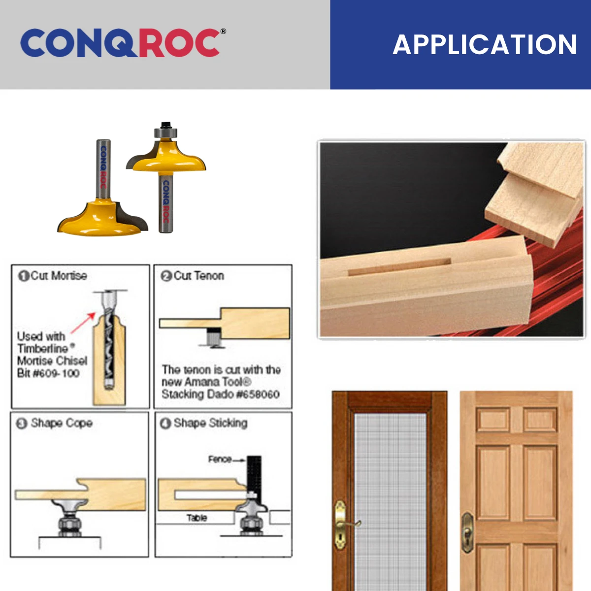 8mm Shank Profile Edge Making Router Bits Set for Long Tenon Tungsten Carbide Woodworking Milling Cutters Kit