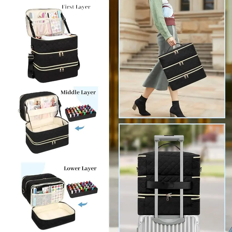 

Nail Polish Storage Bag Essential Oil Bag Portable Travel Cosmetic Manicure Care Kit Nail Care Tool Multi-function Storage Box