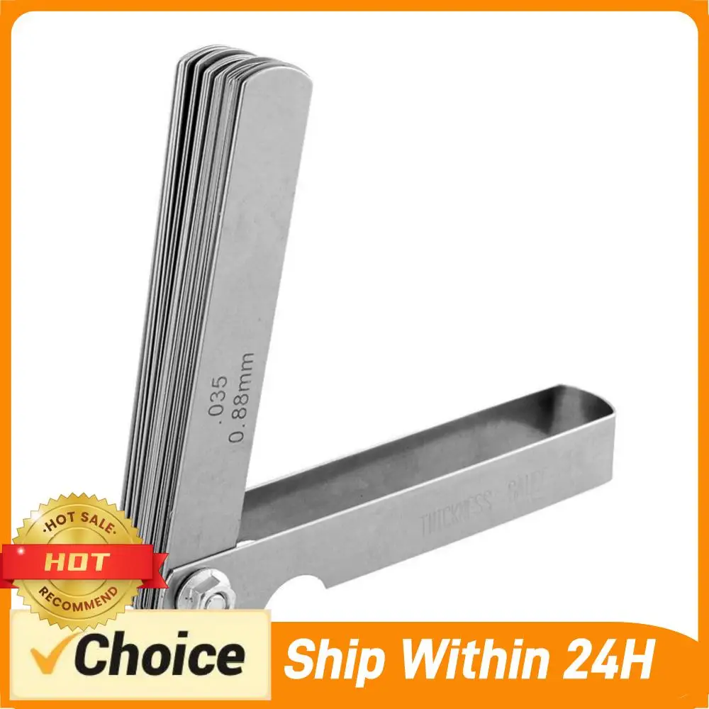 Stainless Steel Feeler Gauge Removable 32 Blades Combination Thickness  Filler Metric Imperial Measuring Instruments