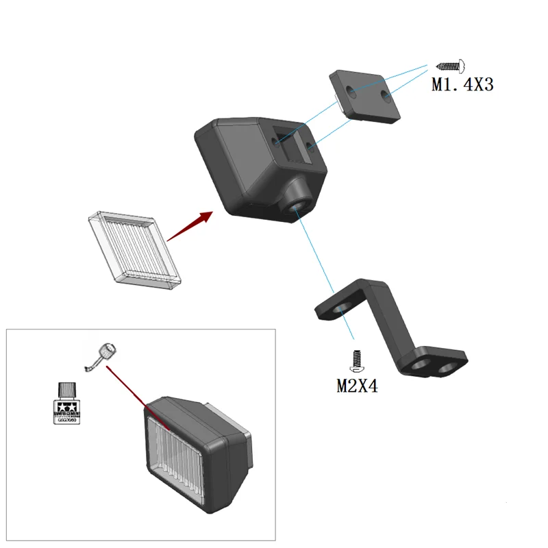 1 para 1:14 skala reflektory LED lampy błyskowej części do koparki Tamiya zdalnie sterowana ciężarówka maszyny budowlane osobiste DIY zmodyfikowany