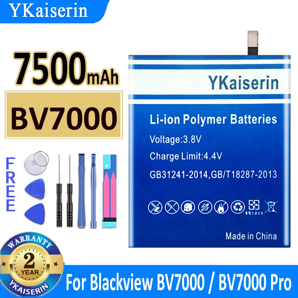 

Аккумуляторная батарея ykaisсеребрин 7500 мАч BV 7000 для Blackview BV7000/BV7000 Pro BV7000Pro V575868P