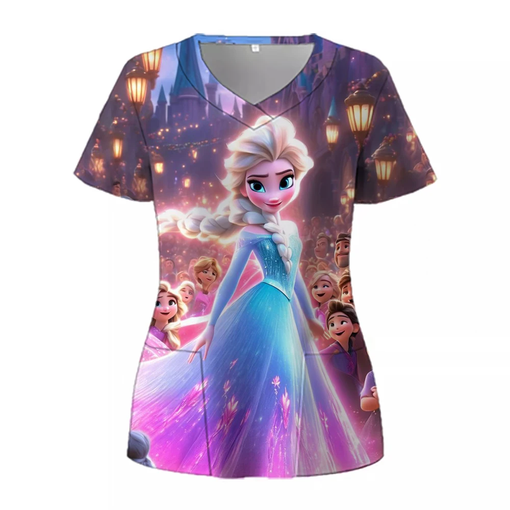 Medical Blouses Surgical Gowns Doctor Pediatric Nurse Nursing Scrub Disney Princess Printed Veterinary Uniform Dental Scrub ﻿