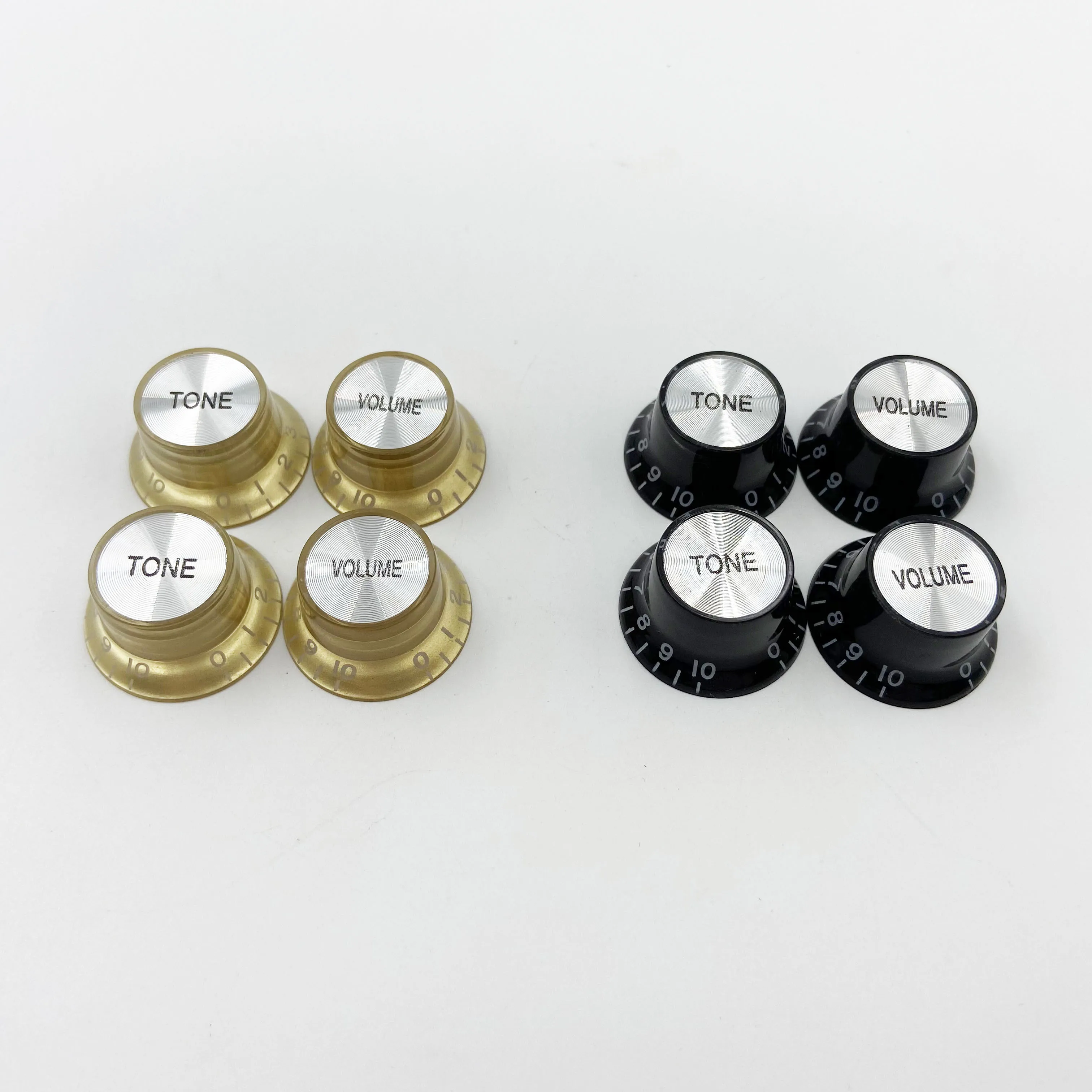 4Pcs/set Aluminum Sheet Electric Guitar Knob Cap 2V2T Electric Guitar Volume V Tone T Knob Cap Potentiometer Knob Cap
