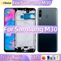 AMOLED For Samsung Galaxy M30 M305 SM-M305F SM-M305DS LCD Display Touch Screen Digitizer With Frame Assembly Replacement Parts