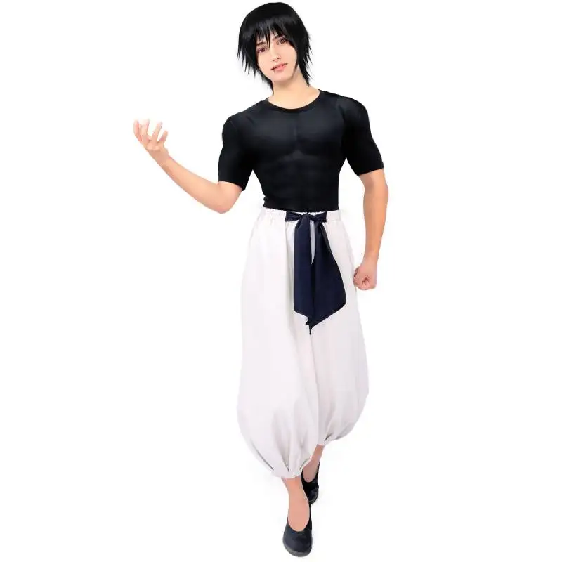 Dazcos Toji Fushiguro Cosplay Kostuum Stretchy Top Broek Outfit Volwassen Unisex Korte Mouw Top Broek Pak Halloween Uniform