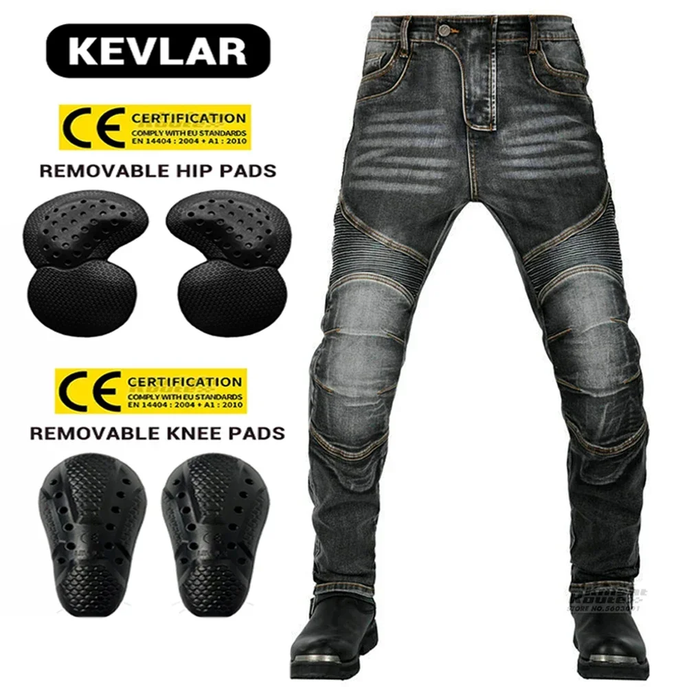 

Motorcycle Pants Moto Men's Aramid Motocross Casual Riding Motorbike Touring Moto Pants Motocycle Jeans Trousers Protective Gear