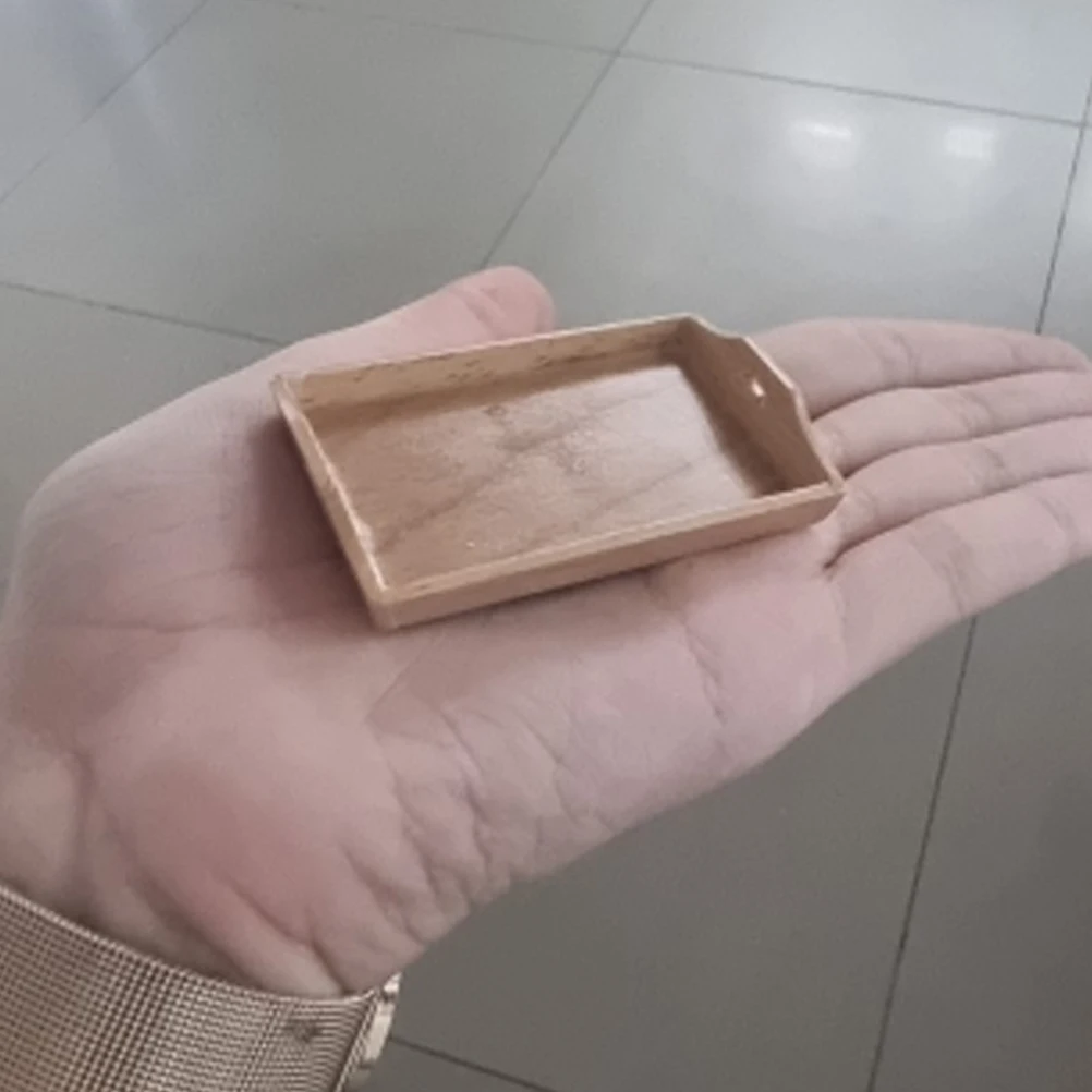 

2pcs Dollhouse Bread Tray Mini Wooden Pan Sturdy Wooden Plate for Kitchen Tea Decoration Efficient Storage Multifunctional Safe